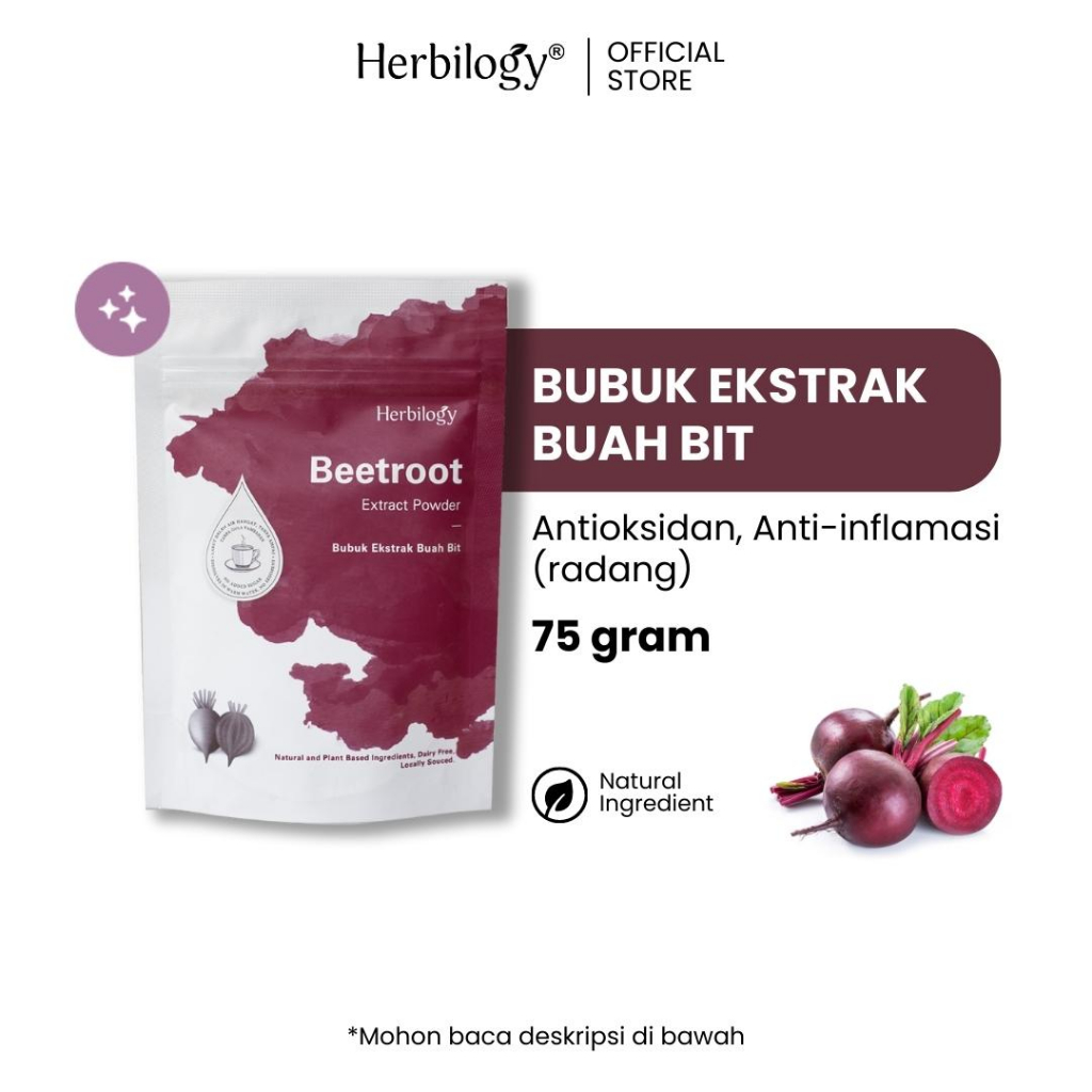 

F_daybose - Herbilogy Beet Extract Powder 75g Suplemen Herbal Superfood