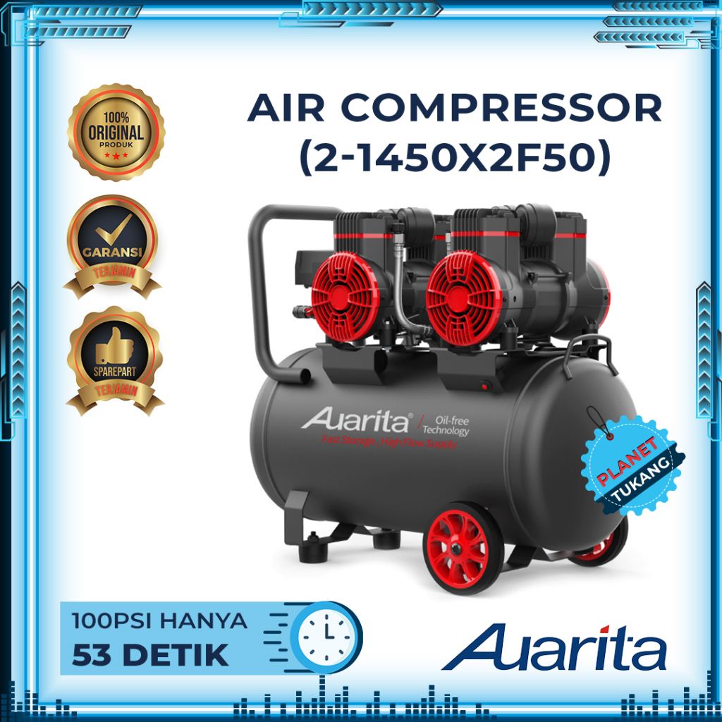 Mesin Kompressor Angin Auarita Silent Oilless Compressor Listrik Pompa 50 liter Dental