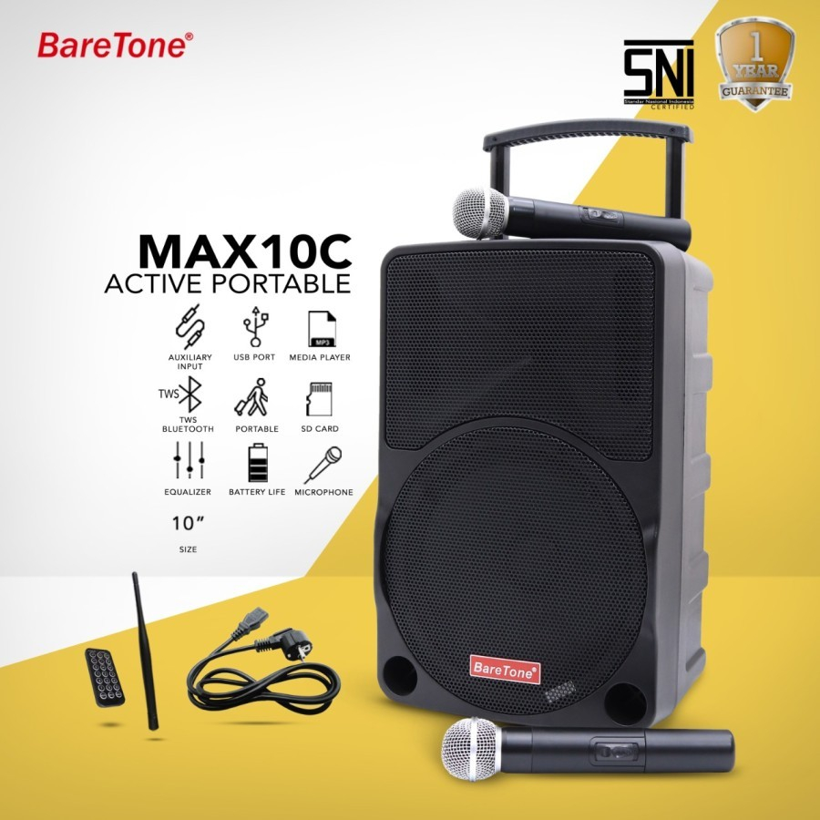 SPEAKER PORTABLE 10 INCH BARETONE MAX 10C