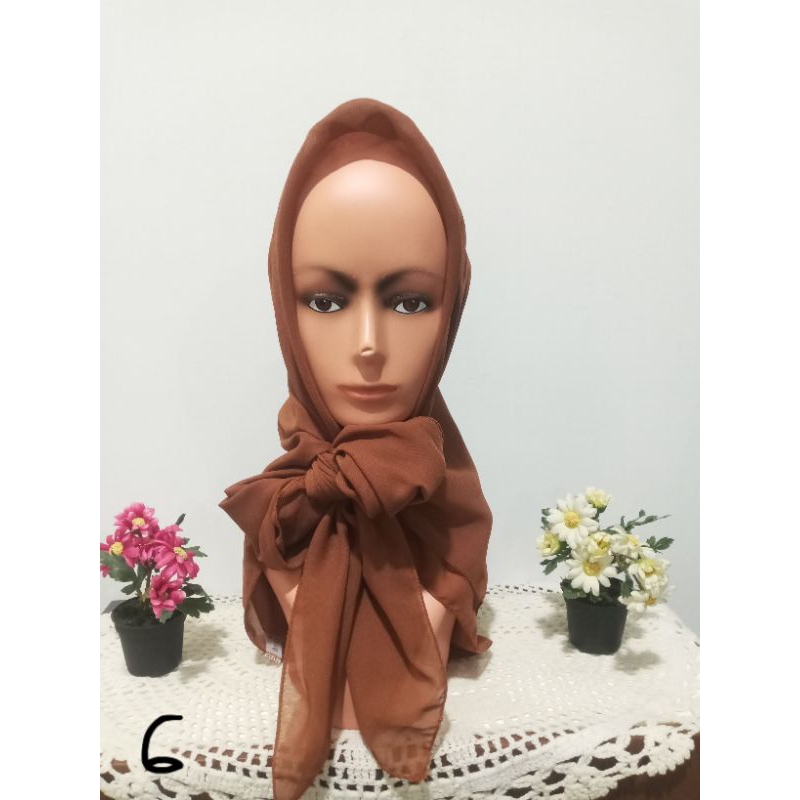 hijab/jilbab segi empat polos premium/kerudung segi empat polos Polycotton/katun