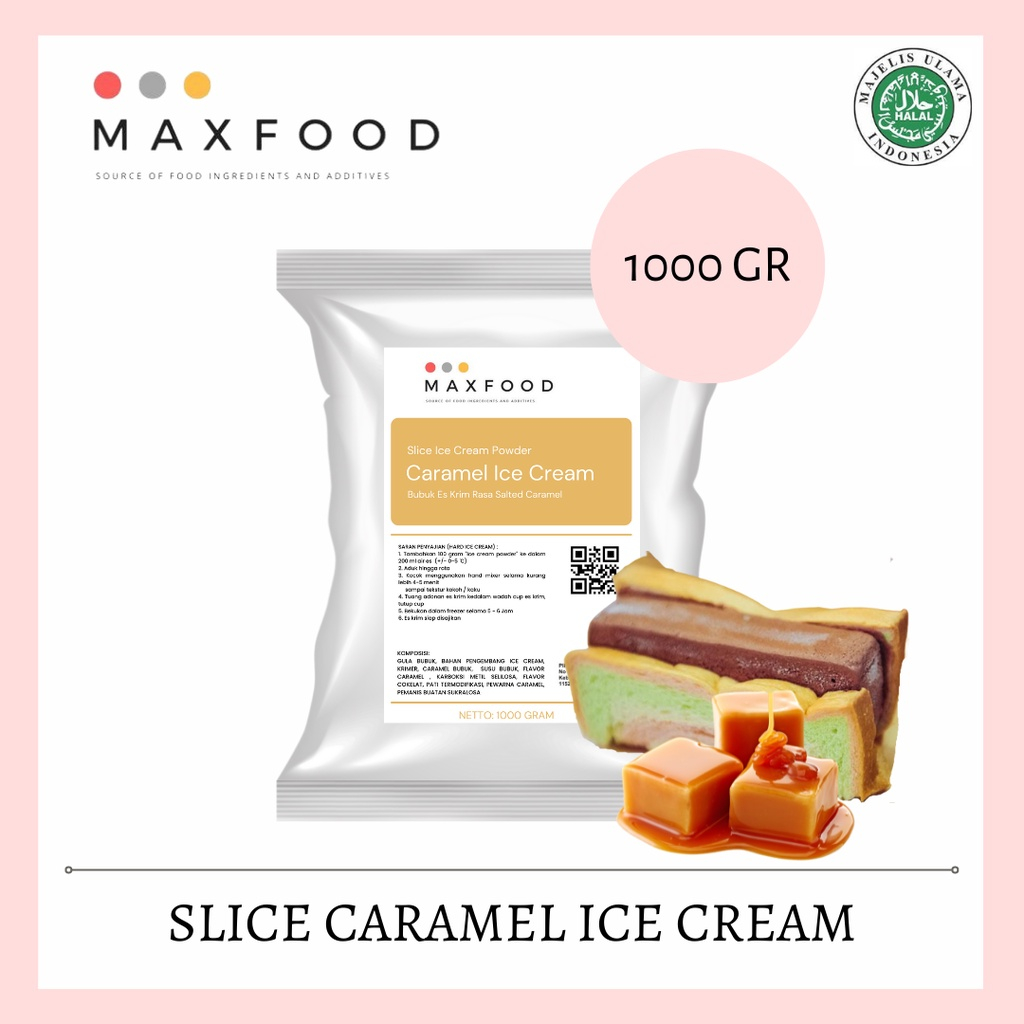 

Slice Salted Caramel Ice Cream / Bubuk Es Potong Rasa Karamel ( 1kg )