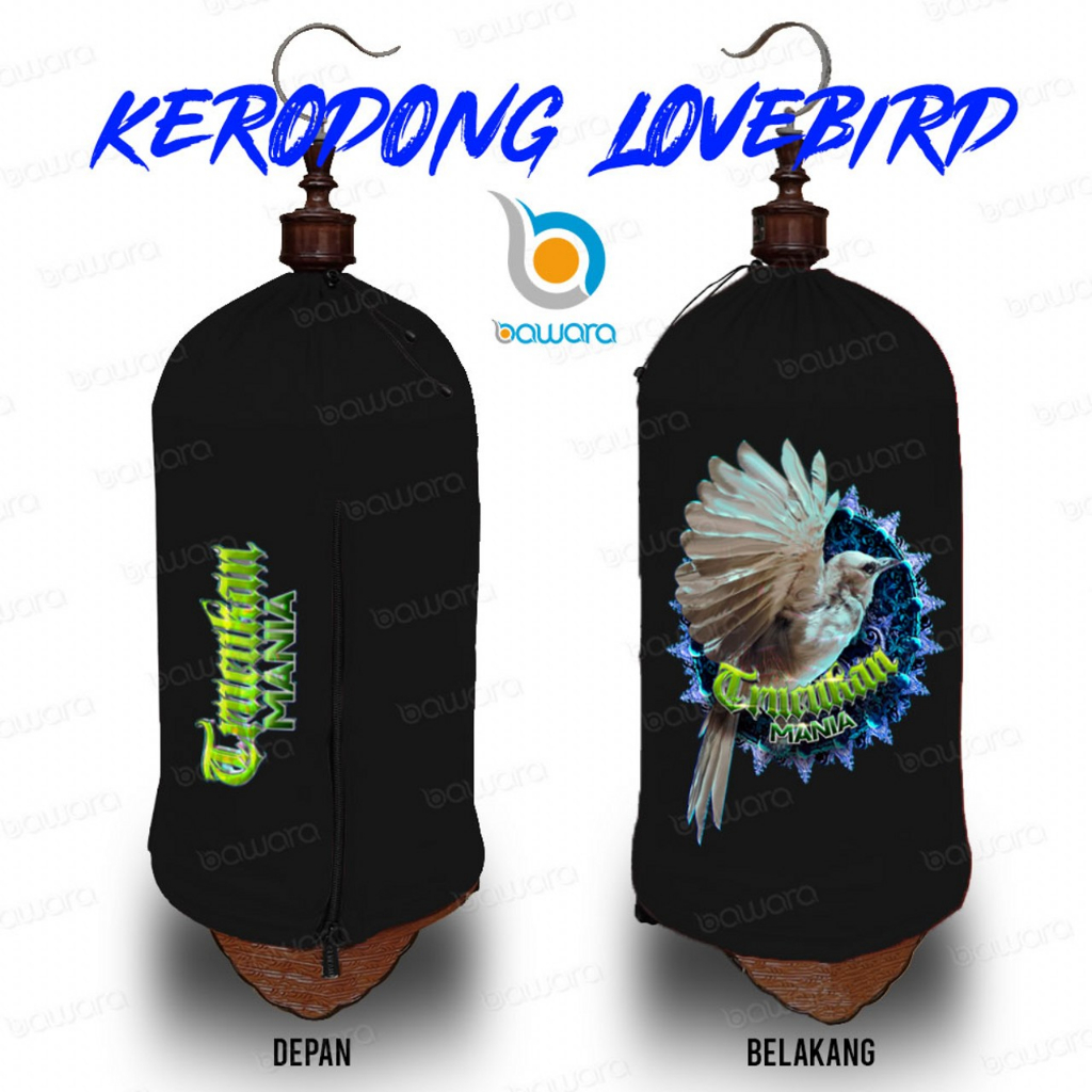 Kerodong Lovebird Sangkar Burung Gambar Trucukan Bahan Higet