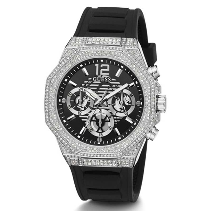 promo terbaru 100% asli GUESS GW0518G1 Original Jam Tangan Pria Analog Black Silicone