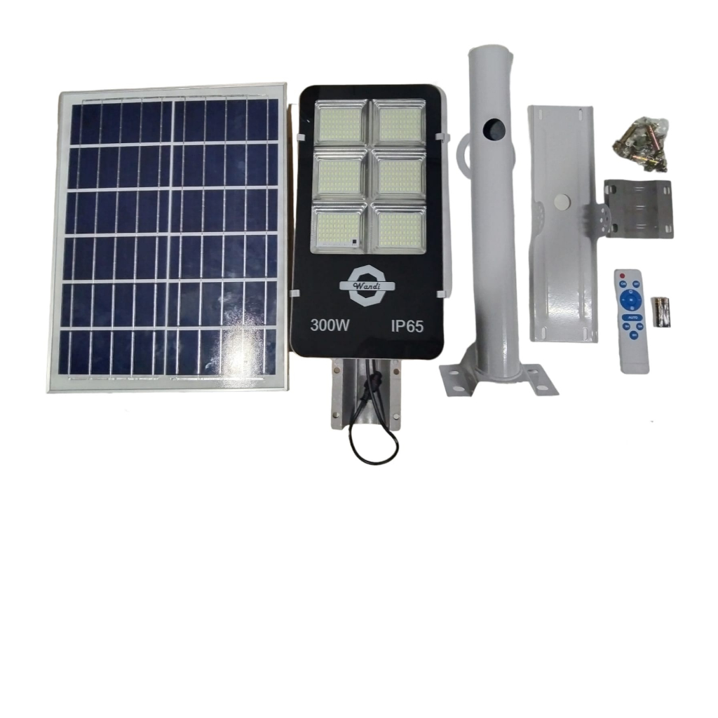 WANDI LAMPU PJU / LAMPU JALAN / KAP JALAN LED + SOLAR CELL 300W PUTIH