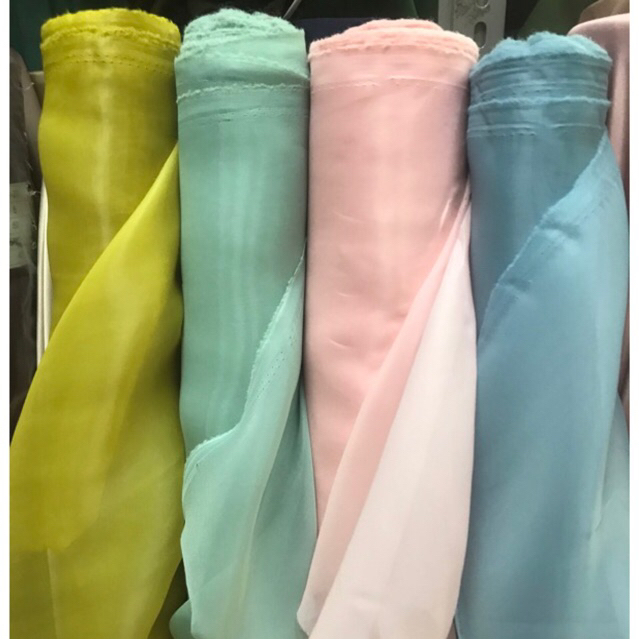 Bahan organza premium/Kain organza polos premium/navy