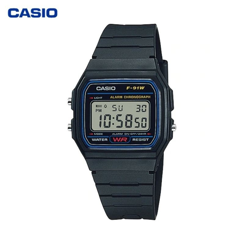 JAM TANGAN WANITA CASIO F-91W-1 ORIGINAL - F91W HITAM CASIO ORIGINAL jam tangan casio