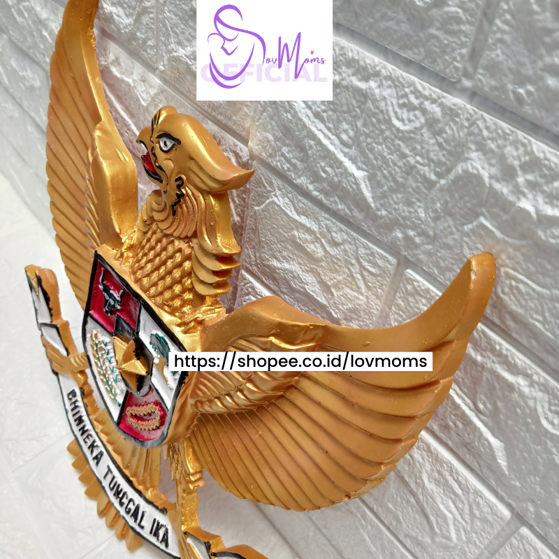 Garuda Pancasila Hiasan Dinding Lambang Fiber Lambang Negara Burung Garuda Gold Fiber 30CM