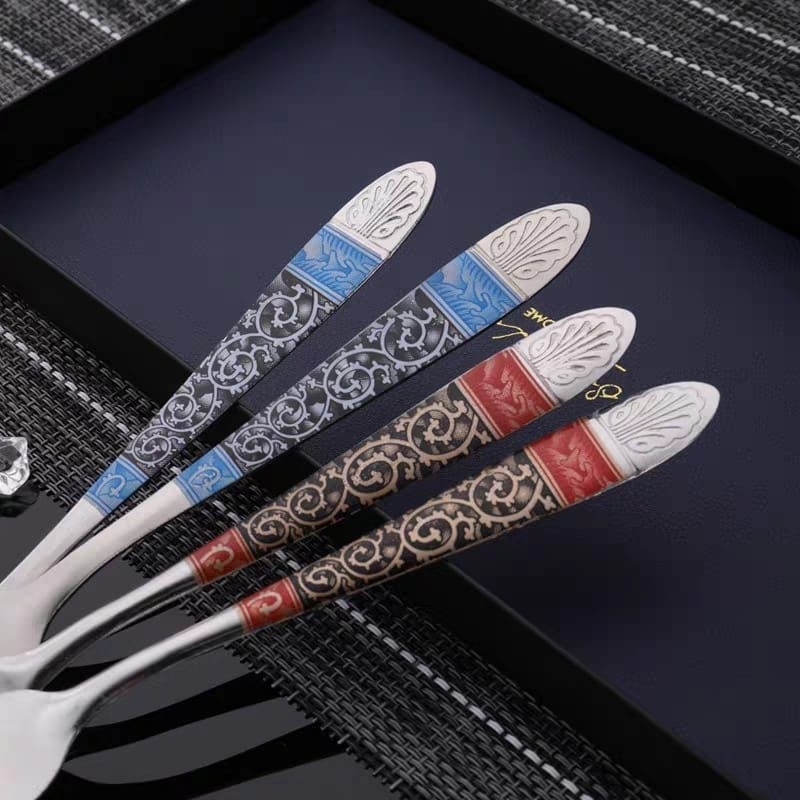 HELLO_12pcs sendok makan stanless steel batik / alat makan sendok nasi batik