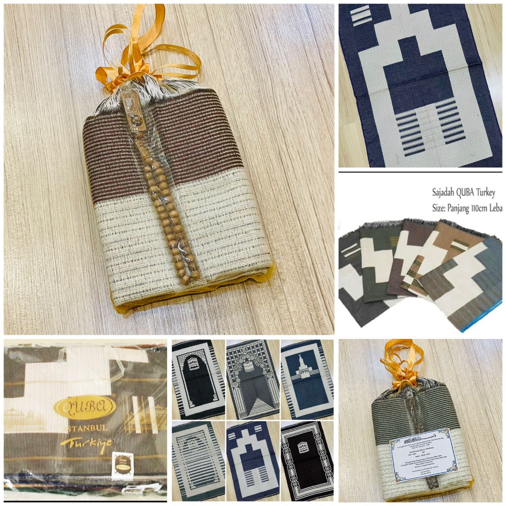 Paket Souvenir Tile Sajadah Tenun QUBA  + Tasbih