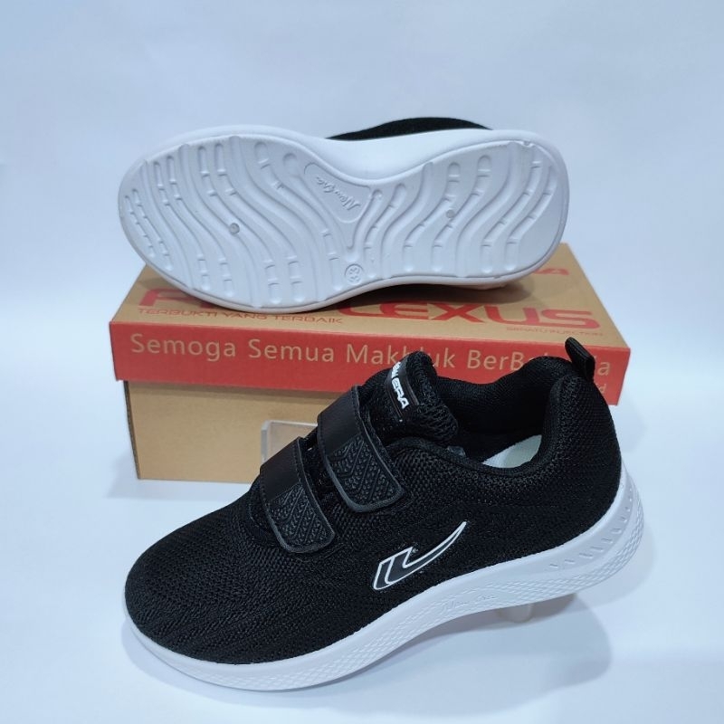 NEW ERA Sepatu Sneaker Anak Sekolah Paud Tk Sd Cewek Kecil Tanggung Kreketan Tempel Tanpa Tali Hitam Putih Pink Original 29 sd 32