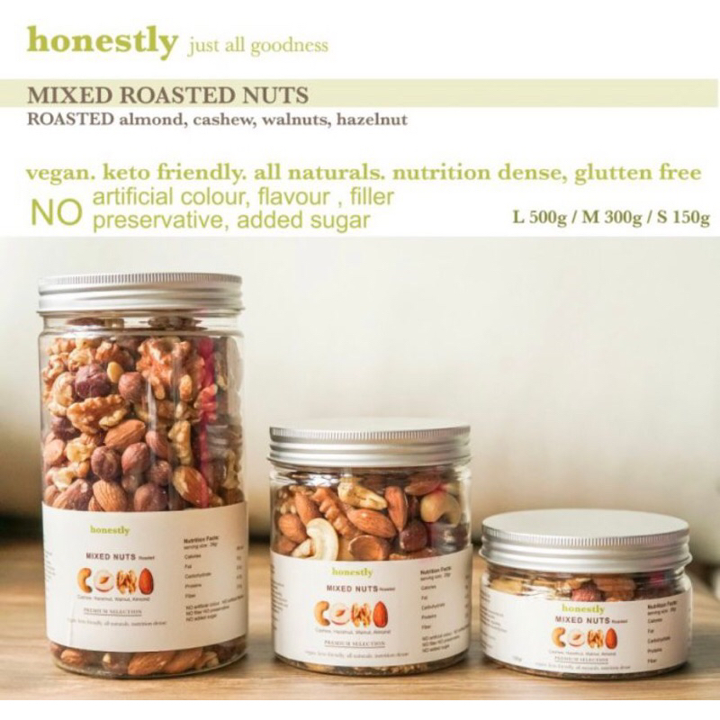 

Mixed Roasted Nuts Kacang Panggang Almond Cashew Hazelnut Walnut