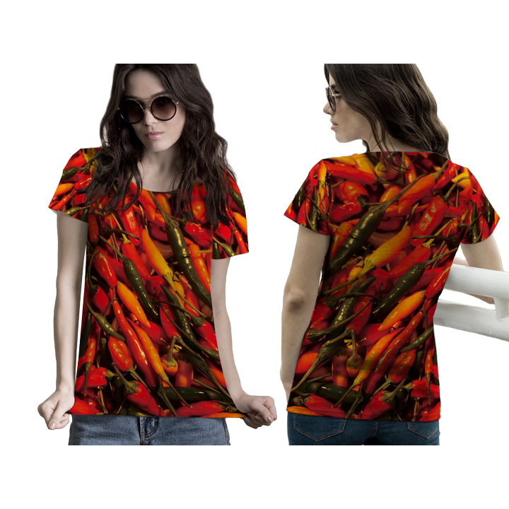 baju kaos wanita cabe rawit pendek/panjang fullprinting custom nama logo dll {COD} art 1