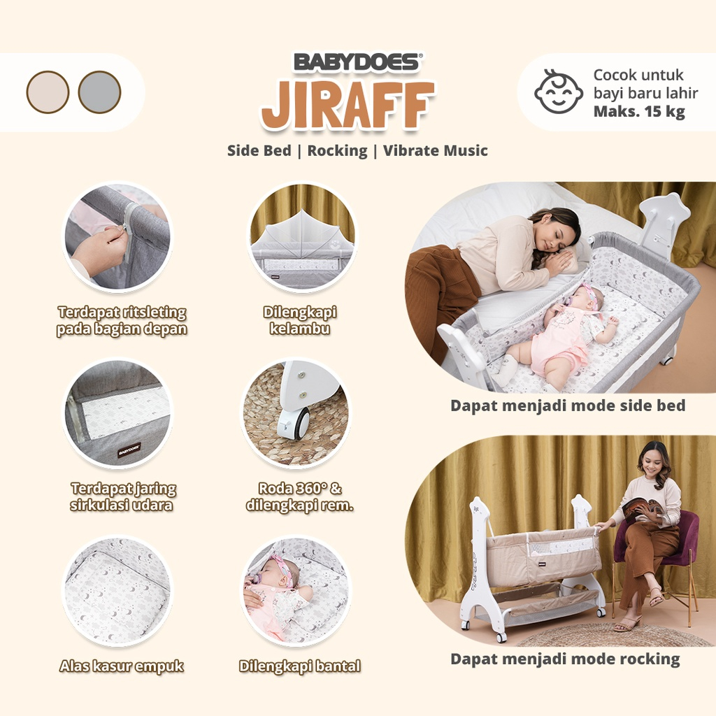 RB Box BabyDoes Side Bed Jiraff / Box Babydoes Jiraff / Tempat Tidur Bayi 16461