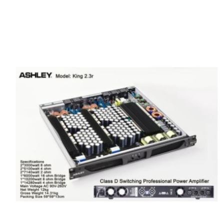 POWER AMPLIFIER ASHLEY KING 2.3R CLASS D SWITCHING (2X3000W) ORIGINAL .