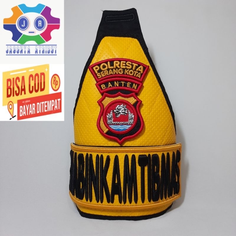 Banlengan kulit Bhabinkamtibmas / Ban Lengan Bhabinkamtibmas dasar bahan kulit / Banlengan kulit bha