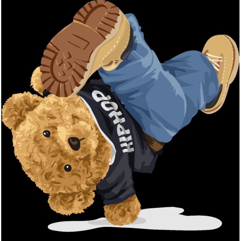 

cetak water slide decal Teddy bear beruang untuk racing motor helm dan lain-lain