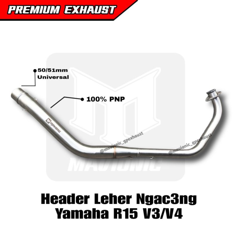 Header leher knalpot bending R15 V3/V4 original mavionic model Ngaceng