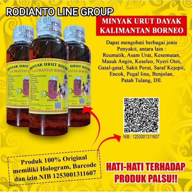 MINYAK URUT DAYAK ASLI KALIMANTAN PRISAI BORNEO - RAMUAN AKAR BORNEO