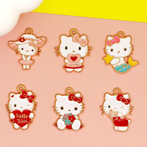 1 pcs Charm Enamel Epoxy HELLO KITTY ROMANTIC SERIES
