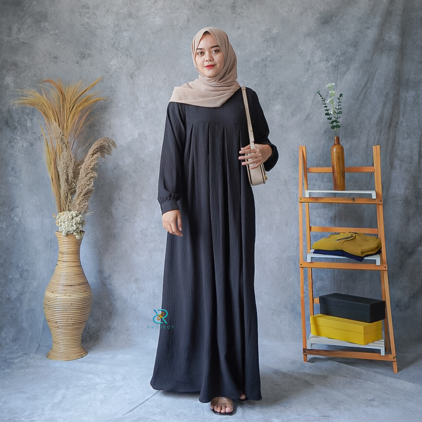 WAFFA DRESS || GAMIS CRINKLE AIR FLOW PREMIUM || FASHION MUSLIM WANITA