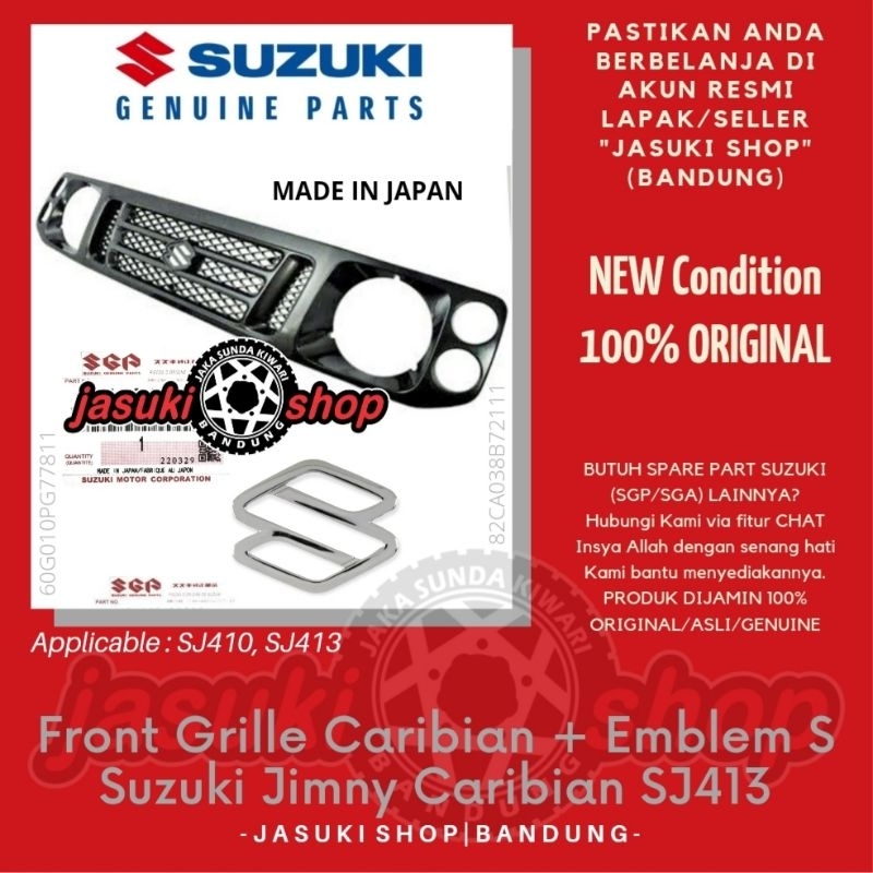 Japan Front Grille Grill Suzuki Jimny Caribian SJ413 Katana SJ410 Asli Ori Original SGP