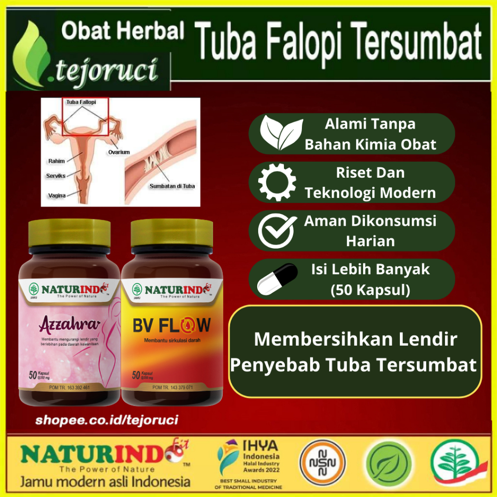 Obat Herbal Tuba Tersumbat Tuba Nonpaten Tuba Falopi Tersumbat AZZAHRA BV FLOW Naturindo