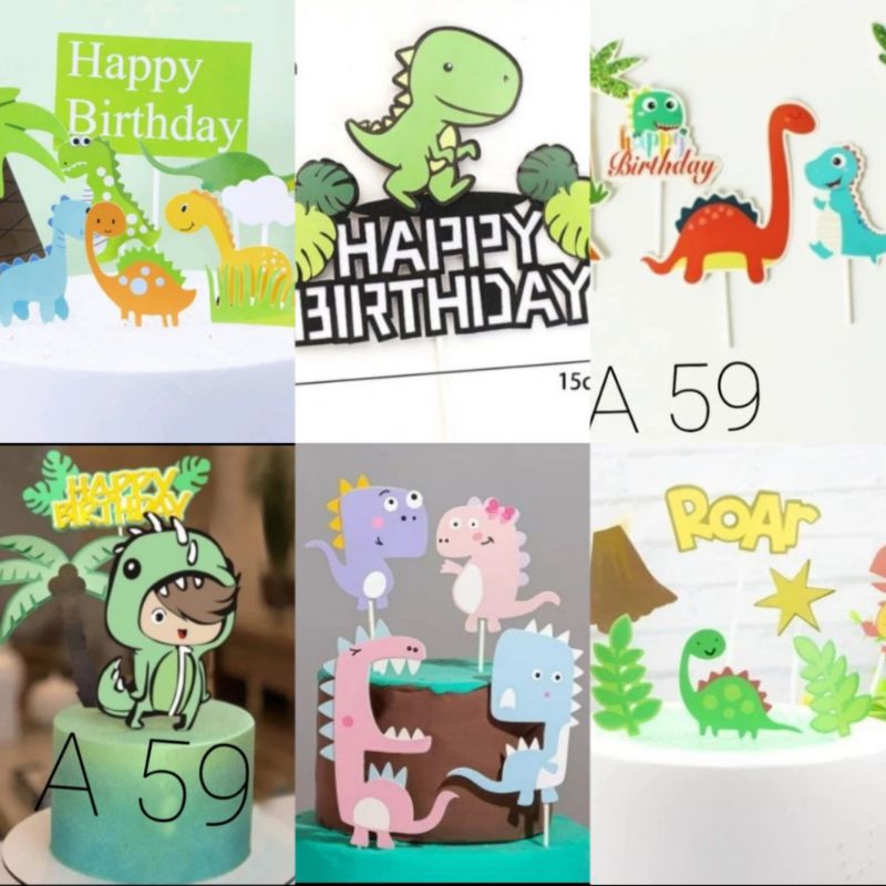 Topper Dinosaurus,Hiasan kue Dinosaurus,Mainan kue Dinosaurus