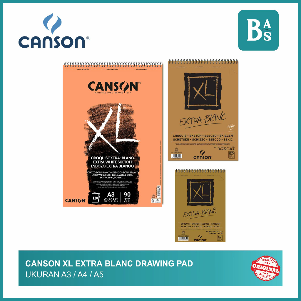 

Canson - XL Sketch Extra Blanc - Sketchbook A3/A4/A5 - Bali Art Supplies