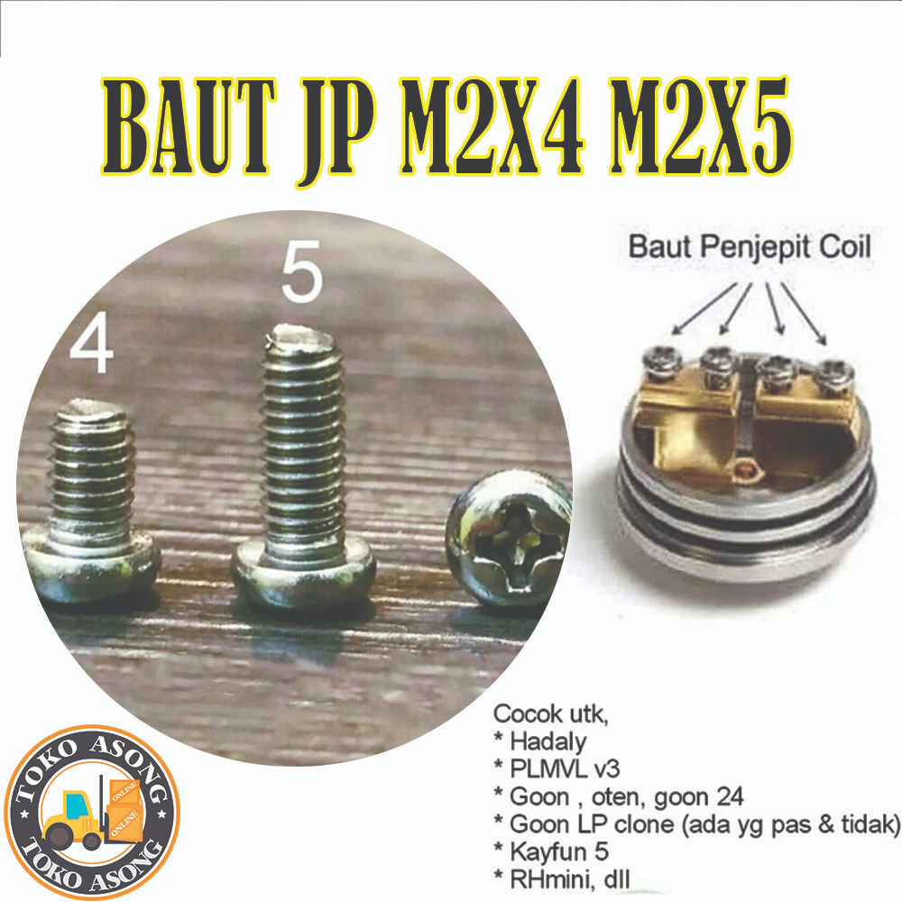 Baut JP M2 Stainless Steel RDA RTA RDTA goon Hadaly Stenlis M2X5,M2X4