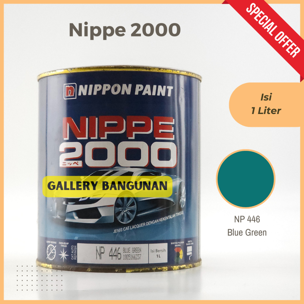 

Nippe 2000 Np 446 Blue Green Cat Kayu Besi NC Nippon Paint Kemasan 1 Liter