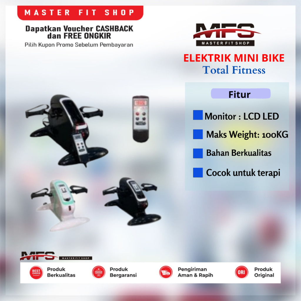 Alat fitness Elektrik Mini Bike Terapi orang tua