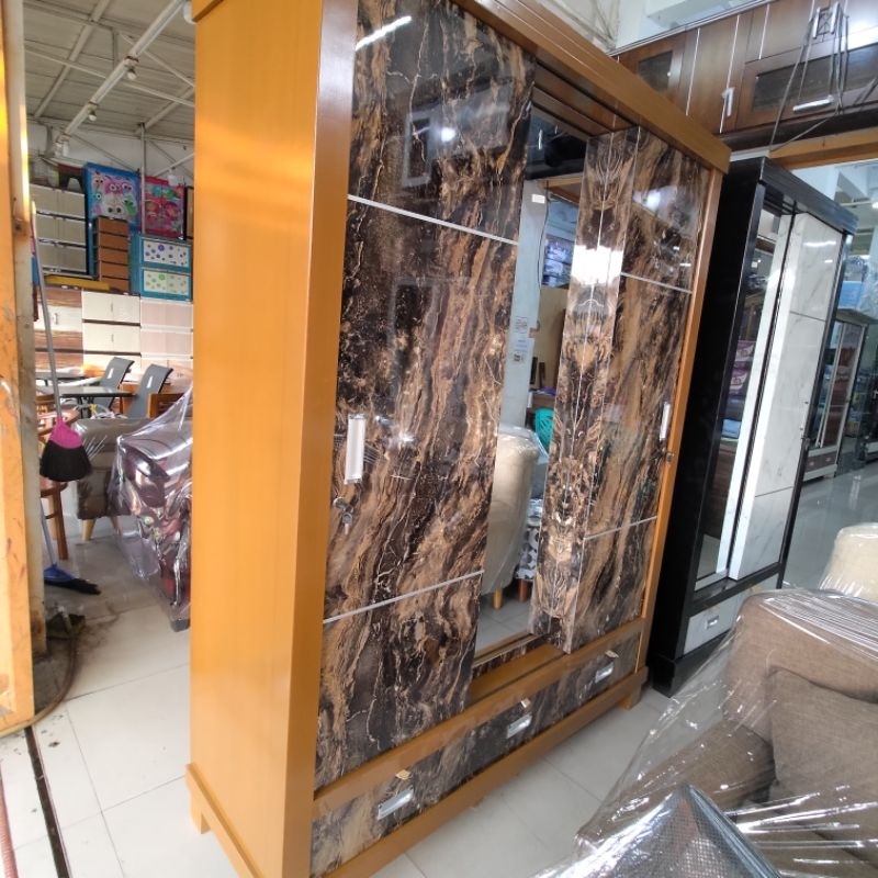 Lemari hpl bodi duco 3 pintu sliding + laci