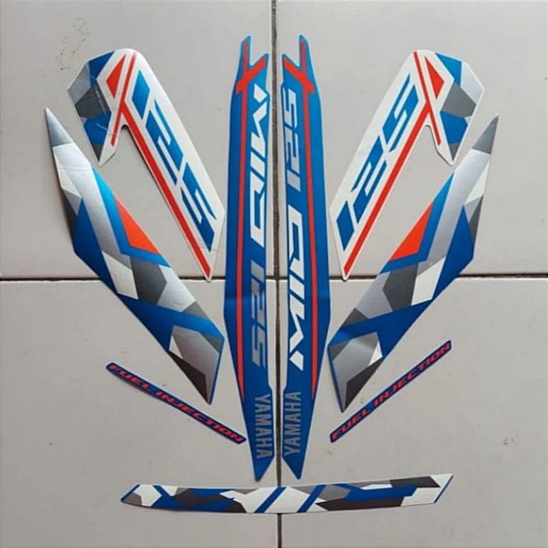 Stiker Striping Motor Mio M3 125 2016 Biru Sticker Lis Body Standar