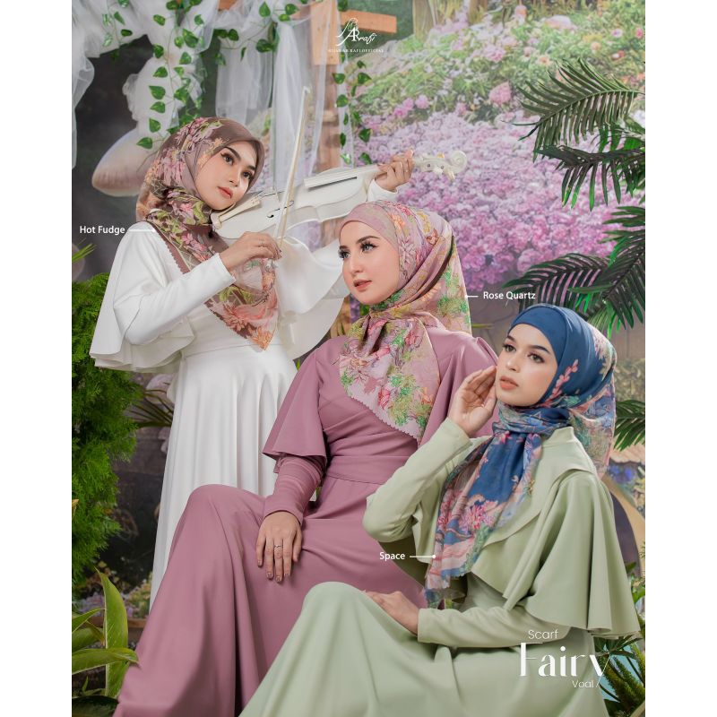 Arrafi Hijab Jilbab Kerudung Segi empat Fairy Scarf Original Terbaru