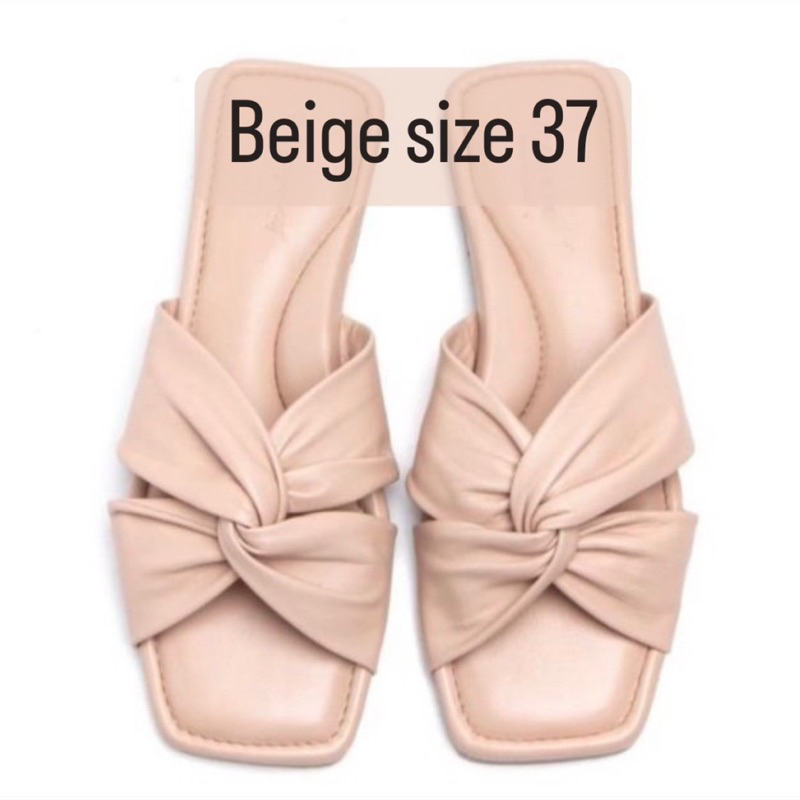 AMAZARA X MMEHUILLET TWISTER SANDALS BEIGE SIZE 38