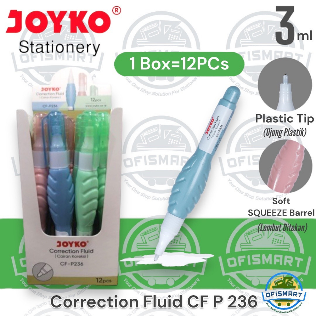 

Joyko Correction Fluid Tip Ex Cair CF-P236 | @1Ktk=12PCs