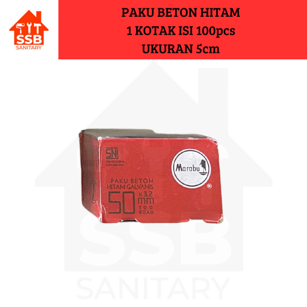 PAKU BETON HITAM 5cm MARABU isi 100pcs