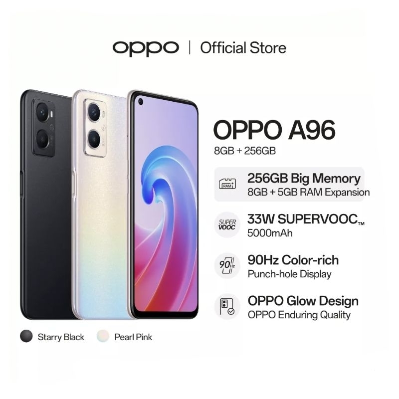 HP OPPO A96 8/256 GB - OPPO A 96 RAM 8GB INTERNAL 256GB GARANSI RESMI