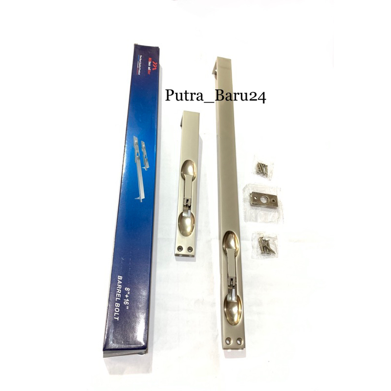 Grendel tanam Muller 8” + 16” 40cm, Grendal tanam Pintu Kupu tarung muller 40cm