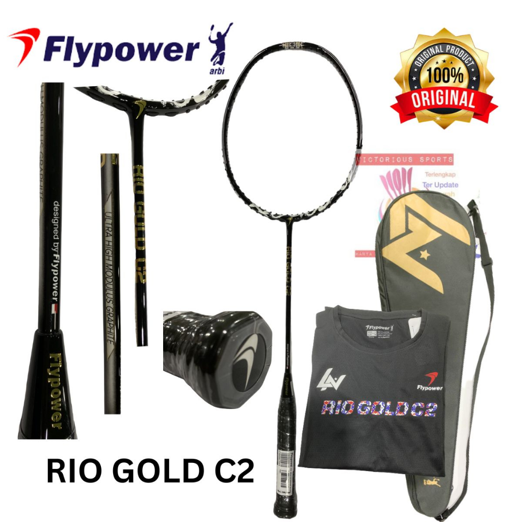 RAKET FLYPOWER BADMINTON BULUTANGKIS FLYPOWER RIO GOLD C2 RIOGOLD C2 ORIGINAL