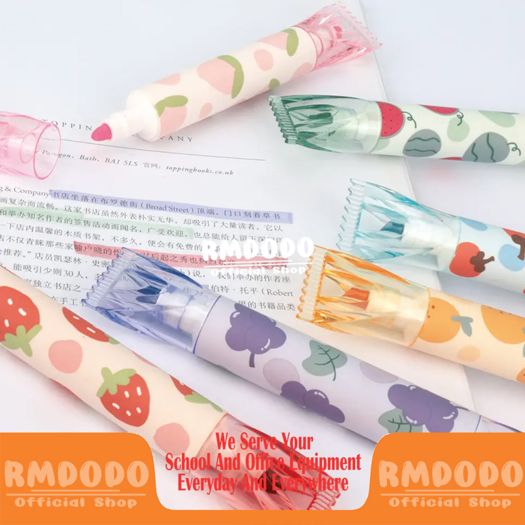 

D3W! Rmdodo - Stabilo 2 Sisi 6 Warna Terang [1 Set - 6 Pcs Stabilo] / Highlighter Twinpen Fruit