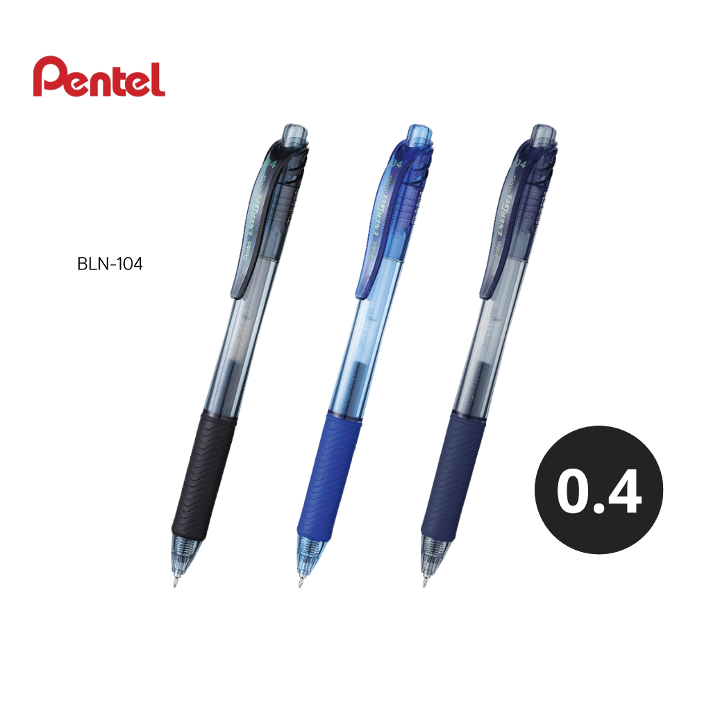 

Pulpen Gel Pentel BLN - 104 EnerGel Ujung Tip 0.4 mm Tinta Hitam Biru Navy Gel Pen Super Fine Tip - Satuan