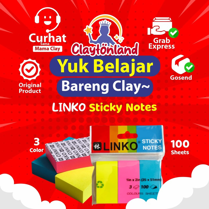 

Memo Stick / Sticky Notes 75x51mm 3 Warna / Kertas Memo Tempel Polos 3 Warna / Page