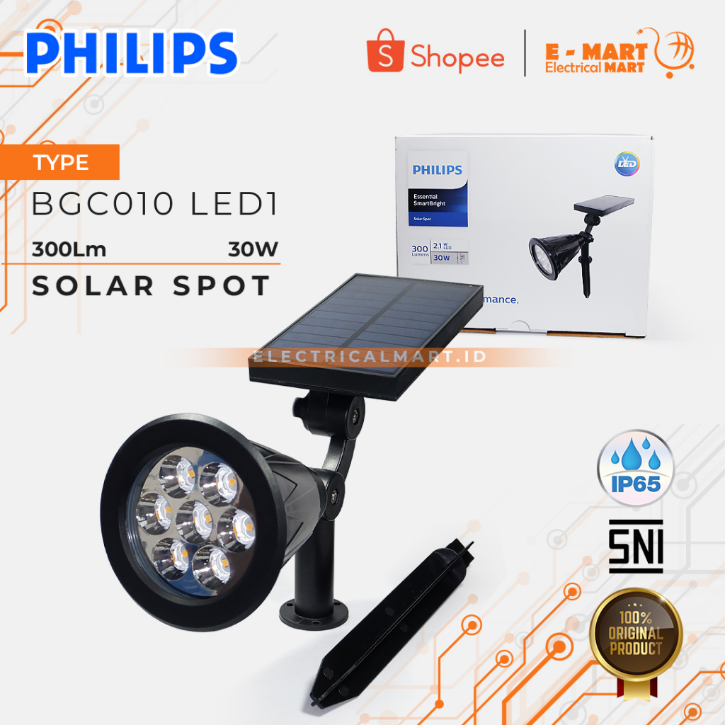 Philips BGC010 Lampu LED Tancap Taman Solar Light Spot LED1 Outdoor