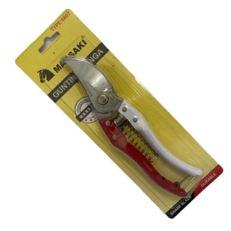 MASSAKI Gunting Dahan Bunga Ranting Masaki 8" Merah Putih