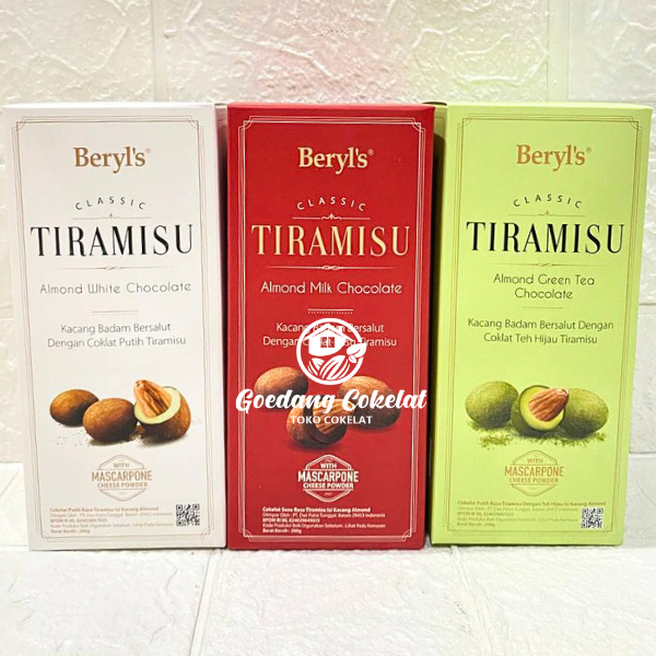 

Beryls Classic Tiramisu Almond Green Tea Milk White Chocolate Beryl's Coklat Malysia 200g