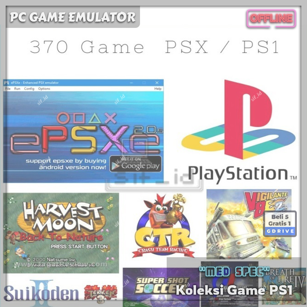 370 Game PSX PS1 dan Emulator PC Lengkap - Game PS 1 - ePSXe - Game PC Emulator