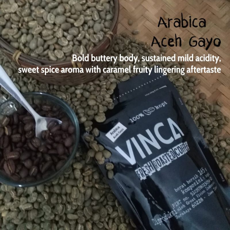 

Vinca kopi Arabica Aceh Gayo 500 gram