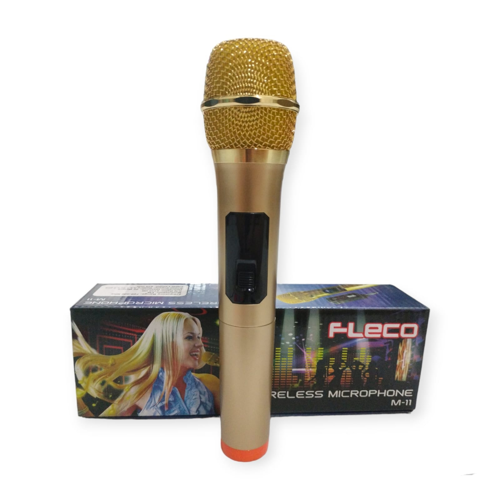 Microphone Wireless Karaoke Fleco M-11 Mic Single Tanpa Kabel Ori