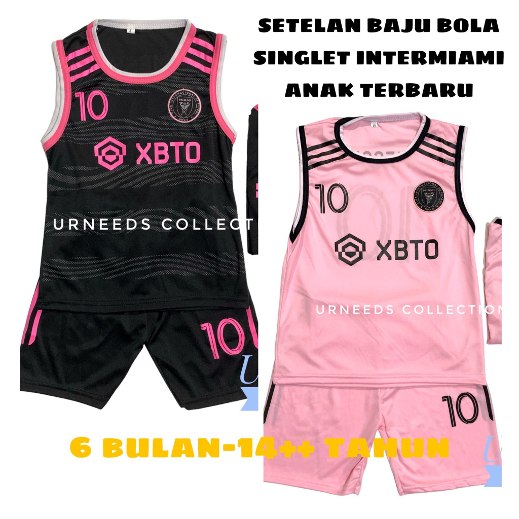 SETELAN BAJU JERSEY SINGLET SEPAK BOLA  TERBARU SET ANAK INTRMIAMI